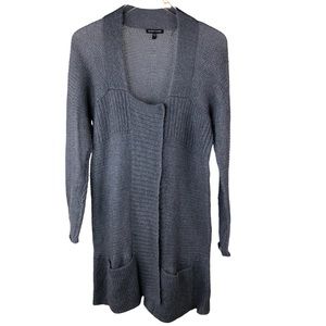 Eileen Fisher Grey Mohair Wool Long Cardigan